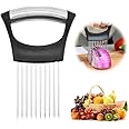 Upgraded Onion Holder for Slicing 2025 New Stainless Steel Food Slice Holder Lemon Slicer Vegetable Cutter - Kitchen Chopper Slicing Assistant Tool for Meat/Onion/Potato/Tomato - 1 Pcs