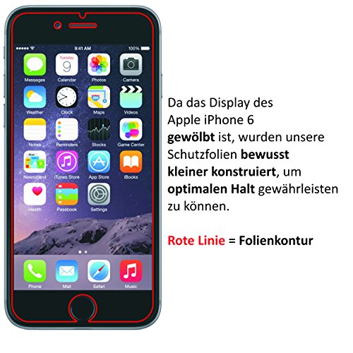 dipos Apple iPhone 6 (4,7 Zoll) Schutzfolie (6 Stück) – kristallklare Premium Folie Crystalclear - 5