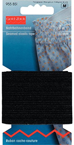 PRYM 1 m 50 mm gesäumt elastisches Tape, schwarz