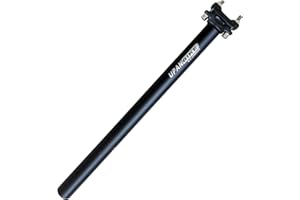 UPANBIKE Tija de sillín Aleación de Aluminio Tubo de sillín, Diámetro 27.2 mm, 30.9 mm, 31.6 mm * 400 mm de Longitud para Bicicletas de montaña(Negro,27.2mm)