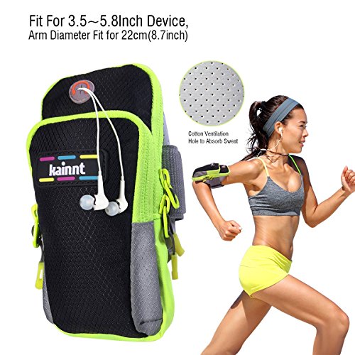 Keynicetm Brassard de sport, poches multifonctions Sport Running Armbag pour iPhone 6, 6Plus, 5, 5S, 5 C, Galaxy S5, S4, S3, Note 2 3 4 et tous les 3,5 ~ 14,7 cm Smartphone