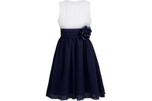TiaoBug Festliches Mädchen Kleider für Hochzeit Sommer Brautjungfern Blumenmädchen Kinder Chiffon Kleid elegant zweifarbig Partykleid gr. 104-164