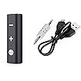 Mini Bluetooth 5.0 Receiver, Portable Bluetooth Receiver, Bluetooth Aux Adapter with 3.5mm Audio jack, Clip, Charging Cable for Car, Home Stereo, Headphones, Speaker