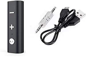 1SOURCETEK Mini Bluetooth 5.0 Receiver, Portable Bluetooth Receiver, Bluetooth Aux Adapter with 3.5mm Audio jack, Clip, Charging Cable for Car, Home Stereo, Headphones, Speaker