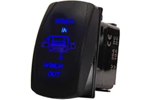 Mintice Veicolo Auto 12V 20A 24V 10A Led Blu Interruttore a Bilanciere luce Pannello Momentaneo Pulsante Verricello Impermeabile 7Pin Winch Light