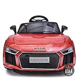 Entrega 24/48 horas ATAA CARS Audi R8 Spyder Licenciado 12v Asiento Piel, Ruedas de Goma - Coche eléctrico para niños - Rojo