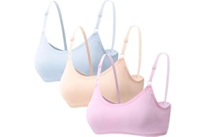 Hornice 3er-Pack Mädchen-BHS für Teenager Baumwolle Weiche Atmungsaktive Unterwäsche Nahtlose Kabellose Bralettes im Alter von 10–16 Jahren