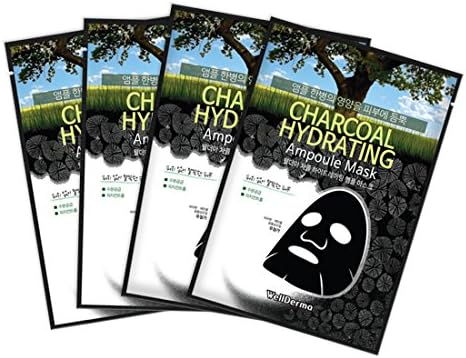 [WellDerma] Charcoal Hydrating Ampoule Mask 4ea (1pack) / Hydrating Soothing Skin Elasticity