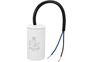 PATIKIL CBB60 10uf Running Capacitor,1Pcs AC 450V 2 Wires 50/60Hz Cylinder 64x35mm for Water Pumps, Washing Machines Motor Start