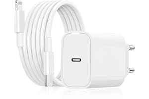 SUNRSON Szybka ładowarka do iPhone'a, certyfikat MFI 20 W, USB C, ładowarka z kablem do szybkiego ładowania, oryginalna 2 m, adapter iPhone, zasilacz sieciowy USB C, kabel Lightning kabel do ładowania do