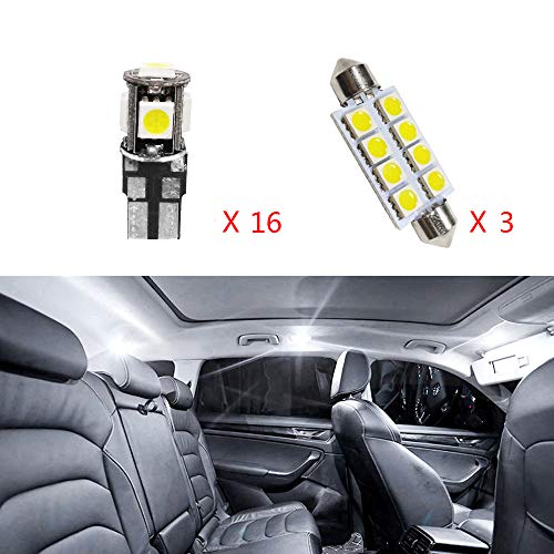 Cobear 12V Blanc Super Brillant a Conduit Le kit de Lampes de lumière intérieure de Voiture pour X4 remplacer pour Les Ampoules halogènes ou HID 19pcs