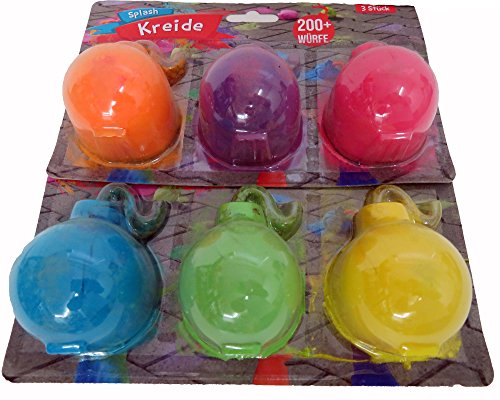 Preisvergleich Produktbild 6x Kreidebombe Splash Kreide Kreidesäckchen Wurfkreide bis zu 200x verwendbar