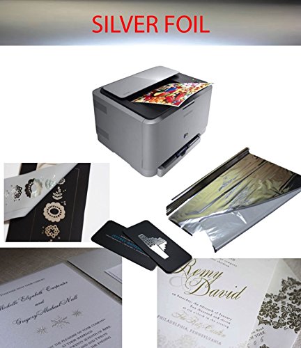 SILVER FOIL TRANSFER, LAMINADO DE IMPRESIÓN LÁSER, COLOR PLATEADO, 10 HOJAS, A4