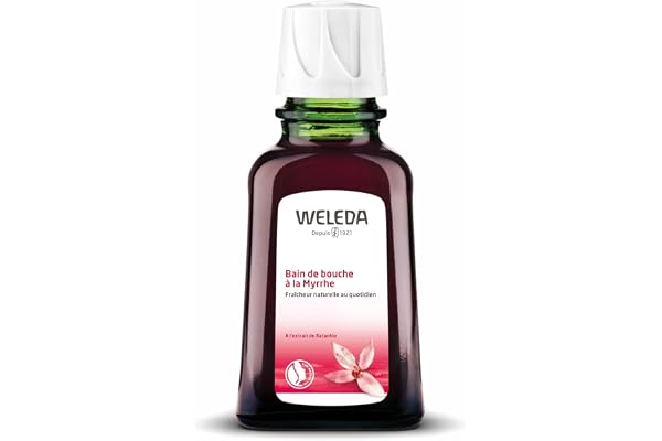 WELEDA - Bain de Bouche à la Myrrhe - Purifie et rafraîchit la cavité buccale - Tonifie et renforce les gencives - NATRUE* - 50 ml