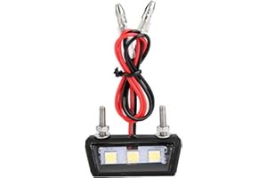 LADIESHOW License Plate Lamp,12V Universal Motorcycle License Plate White LED light Waterproof