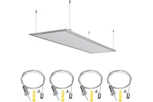 OTTYMO Juego de 4 de Suspensión Panel Led 1.5MMx1M Cables de Suspensión Ajustables de Acero Inoxidable Alamble para Panel LED Lámparas Colgantes de Techo Colgante Lineal Luces de Acuario, Carga 20 KG