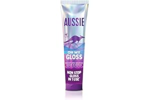 Aussie Oh My Gloss Moisture-Mazing Leave-In Treatment Lightweight Serum 160ml, Moisture & Shine Booster for Dull Hair. With Jojoba, Safflower & Australian Macadamia Nut Oils. Vegan & Cruelty-Free