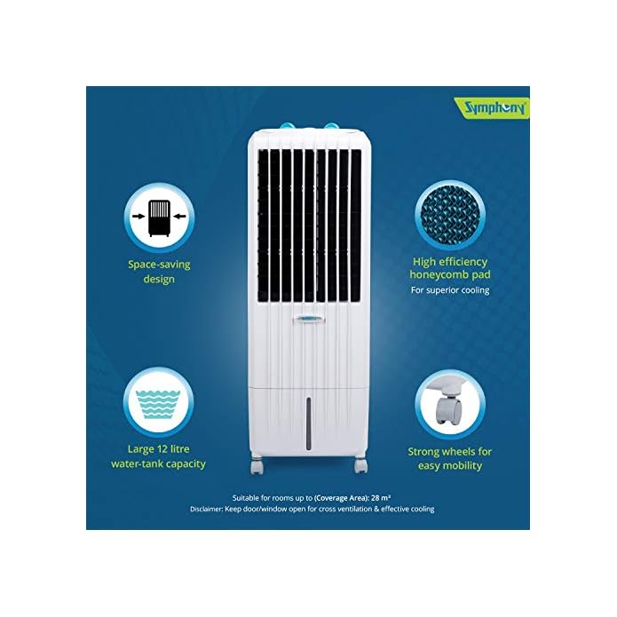 Symphony Diet 12T Personal Tower Air Cooler 12litres, Multistage Air