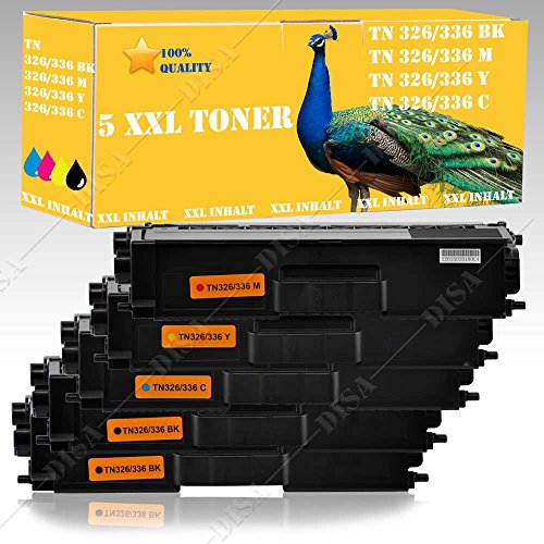 5x TONER kompatibel zu TN326 TN336 BROTHER HL L8250 CDN / HL L8350 CDW / DCP L8400 CDN