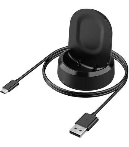 ladekabel samsung gear s3 Simpeak Ladegerät Kompatibel mit Frontier/Classic/Gear S2/ Gear Sport/Galaxy Watch, 2 in 1 Ladestation mit USB für SM-R770/SM-R760/R600N/R800/R805/R810 CUBE Access 240 white'n'red'n'coral huohnemeerestiere Size:Woom 4-5