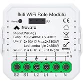 Novato Tuya Compatible Smart Key Module, Dual Output, Key Input, 2x10A - 220V Relay, Google Assistant and Alexa Supported