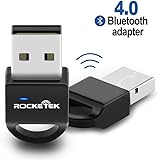 Bluetooth USB Adapter, Rocketek® Bluetooth 4.0 Low Energy USB Dongle Adapter for PC , Bluetooth Transmitter and Receiver For Windows 10 / 8 / 7 / Vista - Plug and Play for Win 7 and above