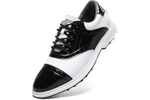 ADOFF Scarpe da Golf, Scarpe da Uomo Stile Blocco, Antiscivolo e Resistente all'Usura