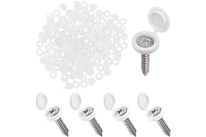 NOPKESV 100 Pezzi Tappi Coprivite Incernierato in Plastica,Tappo Coprivite per Viti,Tappi di Copertura a Vite,Copriviti Bianco per Mobili,Coprivite a Scatto Pieghevoli Decorativi (Bianco)