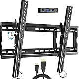 Everstone Wall Mount Bracket for Most 32-80 Inch LED,LCD,OLED,Plasma Flat Screen,Curved TVs,Low Profile,Up To VESA 600 x 400 and 165 LBS,Includes HDMI Cable and Level,Fits 16",18",24" Studs