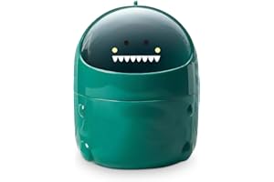 Yoxovo Mini TischmüLleimer mit Deckel, Dinosaurier Süße Cartoon Tisch Mülleimer, Cute Papierkorb Klein, Kawaii Deko, Aufbewahrungsbox, für BüRos, Kinderzimmer, Schminktisch, Wohnzimmer (Grün)