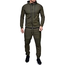 C-IN-C Survêtement Homme Motif Baroque Jaune Noir - Ensemble Sport Gym Jogging Streetwear, Veste à Capuche + Pantalon