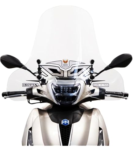 FABBRI Parabrezza Moto EXCLUSIVE Trasparente Per PIAGGIO MP3 HPE 300 (2019-2019) - Larghezza 570mm, Altezza 835mm