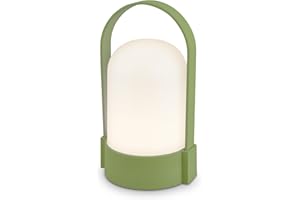 BRILONER - LED Tischlampe kabellos IP44 mit Touch, dimmbar in Stufen, USB-C, Akku tauschbar, Nachttischlampe, Leselampe, LED Lampe, Campinglampe, Tischleuchte, Akku Lampe, Outdoor, 9x8x15,5 cm, grün