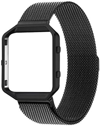 MLIYA Fitbit Blaze Straps With Frame Housing, Milanese Loop Stailess for Fitbit Blaze Smart Fitness, with Unique Magnet Lock