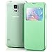 Produktbild Saxonia Tasche kompatibel mit Samsung Galaxy S5 / S5 Neo Hülle Case Schutzhülle Flip View Cover mit Fenster und Kameraschutz Grün