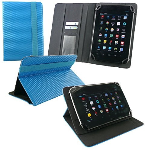 Emartbuy® Freelander PD10 7 Zoll Quad Core Tablet Universalbereich Blau 3D Cube Multi Winkel Folio Executive Case Cover Wallet Hülle Schutzhülle mit Kartensteckplätze + Blau 2 in 1 Eingabestift - 2