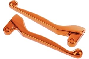 MZA GMBH - OFFIZIELLER HÄNDLER Handhebel SET SIMSON, ALU-massiv, Bremshebel + Kupplungshebel (auch für Ausführung mit Bremslichtschalter), Farbe orange, S51, S53, SR50