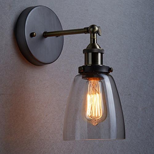 LES® YOBO Lighting Industrial Edison 1 Light Wall Sconce Clear Glass Shade Light Fixture