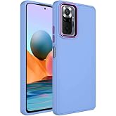 KZY İletişim Xiaomi Redmi Note 10 Pro ile Uyumlu Kapak Renkli Metal Kamera &Ccedil;er&ccedil;eveli İ&ccedil;i Kadife Lasnman Kılıf - Lila