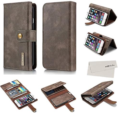 iPhone 6 / 6s Case, MZvul Tri-fold Premium Leather Wallet Case Stand Flip Cover with Multiple Card Slots Foldable Cover and Magnetic Detachable Feature for Apple iPhone 6 / 6s(4.7 in)- Grey