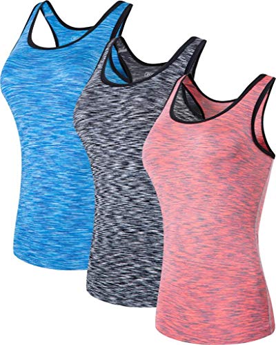 jeansian Femme Casual Gilet T-Shirt Women 3 Packs Sport Elastic Quick-Drying Vest Tops SWT237