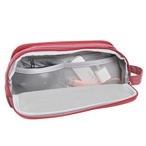 Damero Universale Organiser Tasche mit Doppelschicht Tragtasche für Reise zum Ladegrät/Eletronisches Zubehör für Reiseorganisator (Groß, Weinrot) - 5