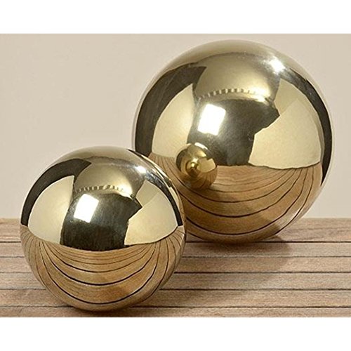 EDLE GARTENKUGEL IN GOLD AUS EDELSTAHL 18cm DURCHMESSER