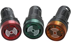 mxuteuk 3pezzi 22mm AC/DC 220V indicatori luminosi con buzzer rosso verde giallo LED cicalino lampeggiante indicatore di segnale di avvertimento AD16-22SM-RGY220V