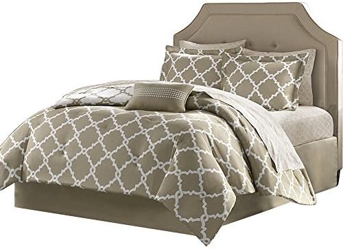 House of Hampton Quality Elegant Taupe Nantwich 9 Pieces Queen Size Comforter Set, Comforter, 2 Shams, Bed Skirt, 1 Flat Sheet + 2 Pillow cases, 1 Fitted Sheet, 1 Decorative Pillow by House of Hampton