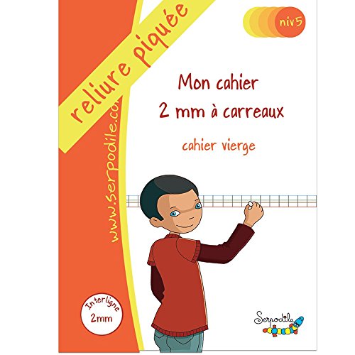 Book's Cover of Mon cahier 2 mm à grands carreaux  reliure piquée
