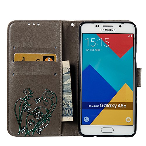 Galaxy A3 2016 Hülle,Galaxy A3 (2016) SM-A310F Leder Narzissen Hülle,Galaxy A3 (2016) A310 Lanyard Wallet Schutzhülle,BONROY® Farbdruck geprägte Narzissen Muster PU Leder Flip Hülle Wallet Case Tasche Cover Handytasche Schutzhülle Lederhülle Handyhülle in Book Style Stand Case mit Kredit Kartenschlitz für Samsung Galaxy A3 (2016) SM-A310F A310F A310-grau - 7