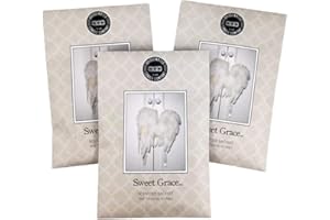 BRIDGEWATER CANDLE BRIDGEWATER - 3 pack of Sweet Grace - Floral Scented Sachet Bag, Drawer Fragrance, Wardrobe Air Room Freshener - Passion Fruit, Sparkling Tea, Patchouli