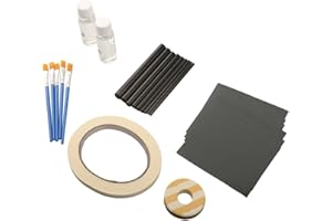 babominimer Complete Fishing Rod Repair Set 32 Pieces - Carbon Fiber Sticky, Epoxy, Sandpaper, Brush, Thread & Tape For Pole Restoration