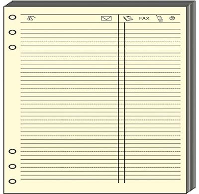 QUO VADIS Recharge Accessoires Organiseur FEUILLES TELEPHONE Timer 21 Ivoire 15 x 21 cm